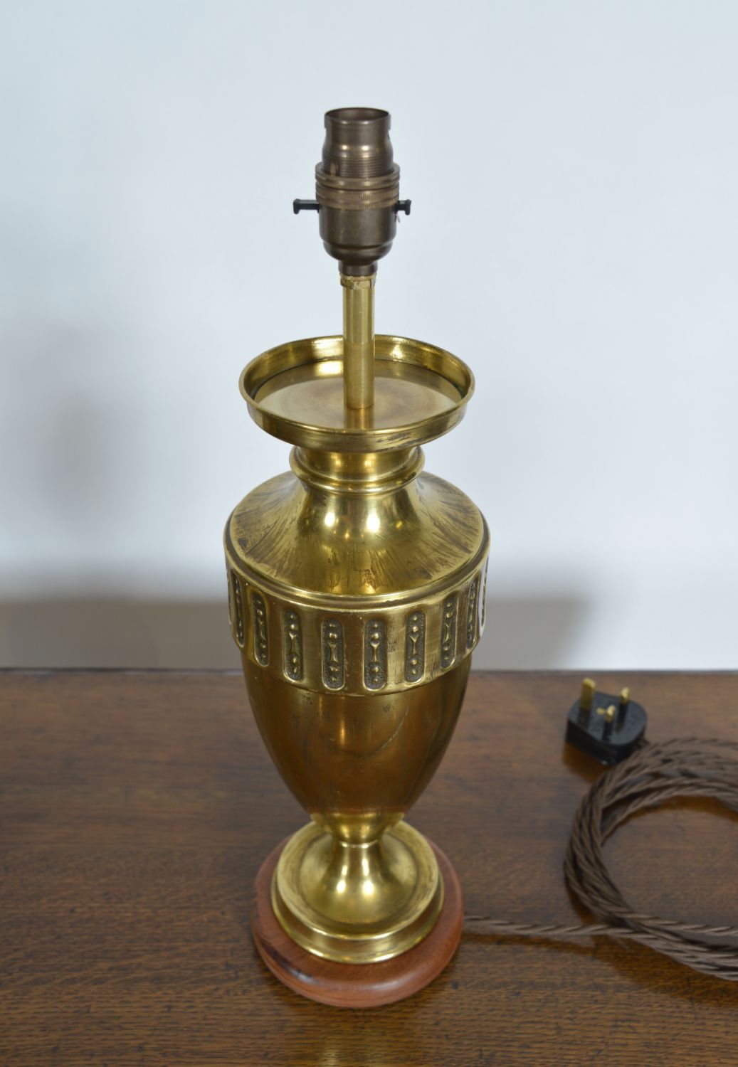 Pair Early 20th Century French Art Nouveau Style Brass Urn Table Lamps 1910 photo buy