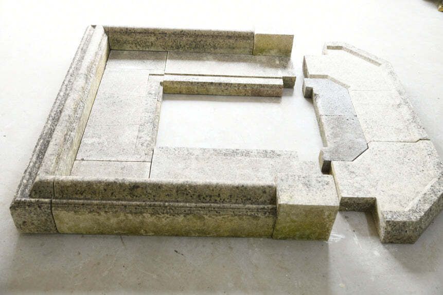 photo furniture Bolection Style Limestone Fireplace