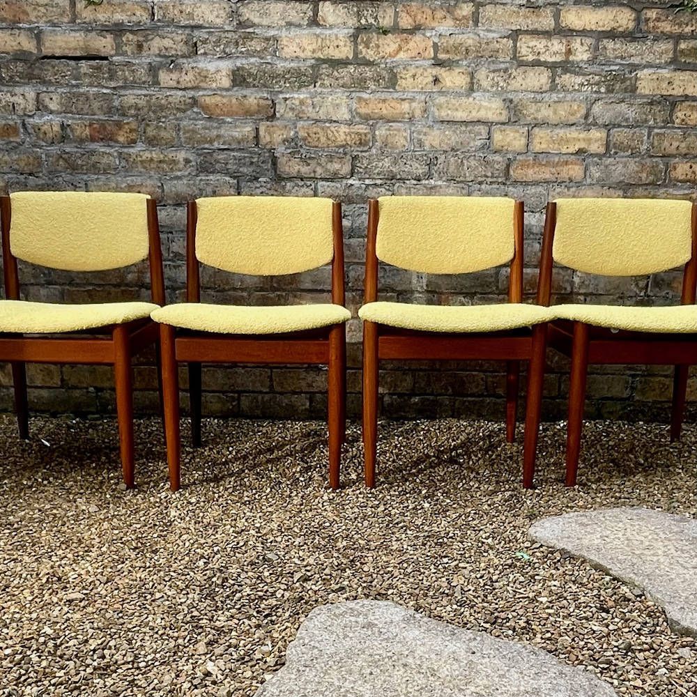 Set Of 4 Finn Juhl Model 197 Dining Chairs For France & Son, Denmark, C.1960s