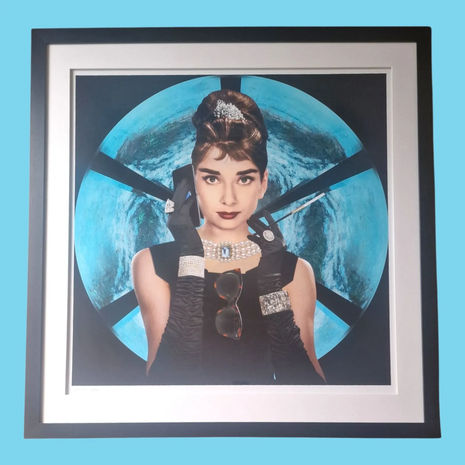 photo buy Audrey Hepburn Breakfast At Tiffany's Unused Huge Limited Ed. 2/50 Print By Urban Artist Chloe Rox, Hand Embellished With Diamond Dust C.2000s