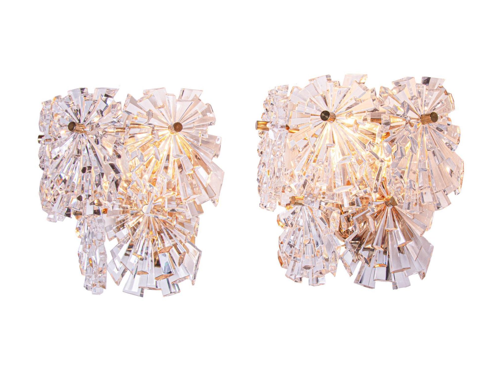 1970s Germany Kinkeldey Starburst Wall Sconces Crystals & Gilt Brass, Set Of 2 photo furniture