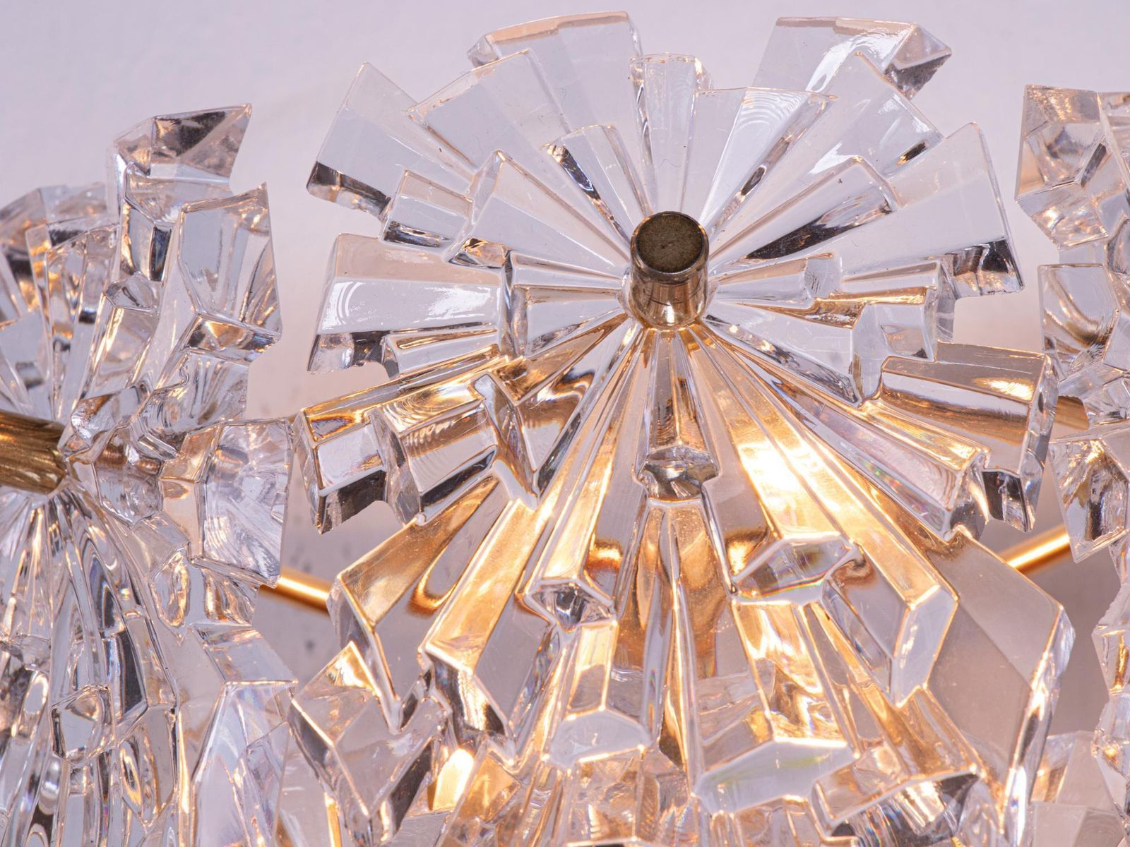 1970s Germany Kinkeldey Starburst Wall Sconces Crystals & Gilt Brass, Set Of 2 photo for sale