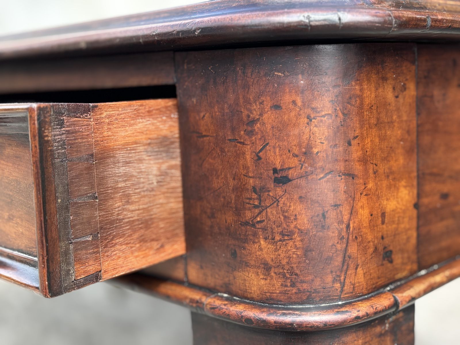 18th Century George III Period Mahogany Writing Table Stamped W.Priest photo vintage