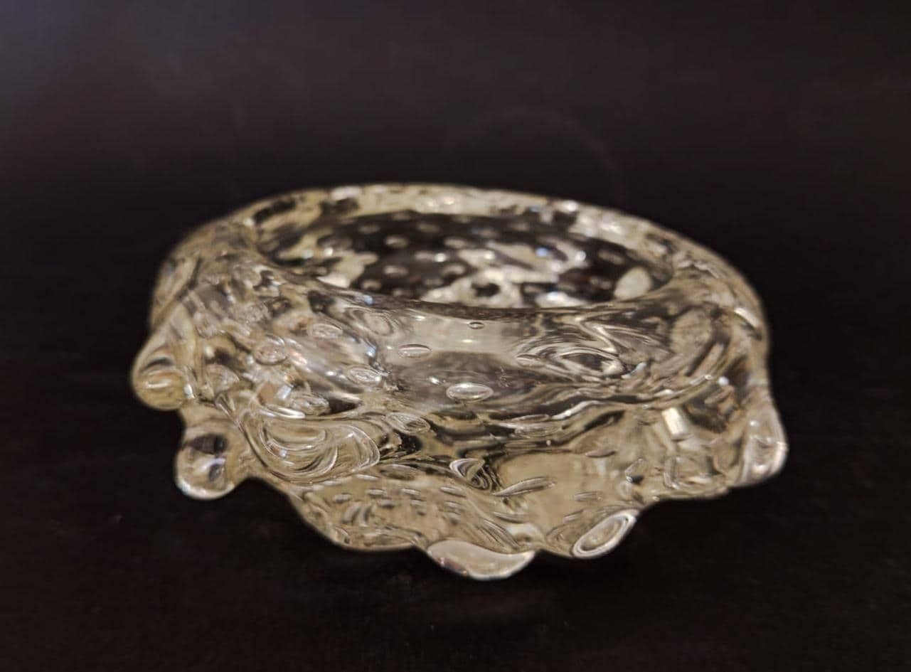 Murano Glass Smoking Set Bullicante Barovier E Toso Type Mugnoni Seguso Transparent Ashtray photo Home Decor