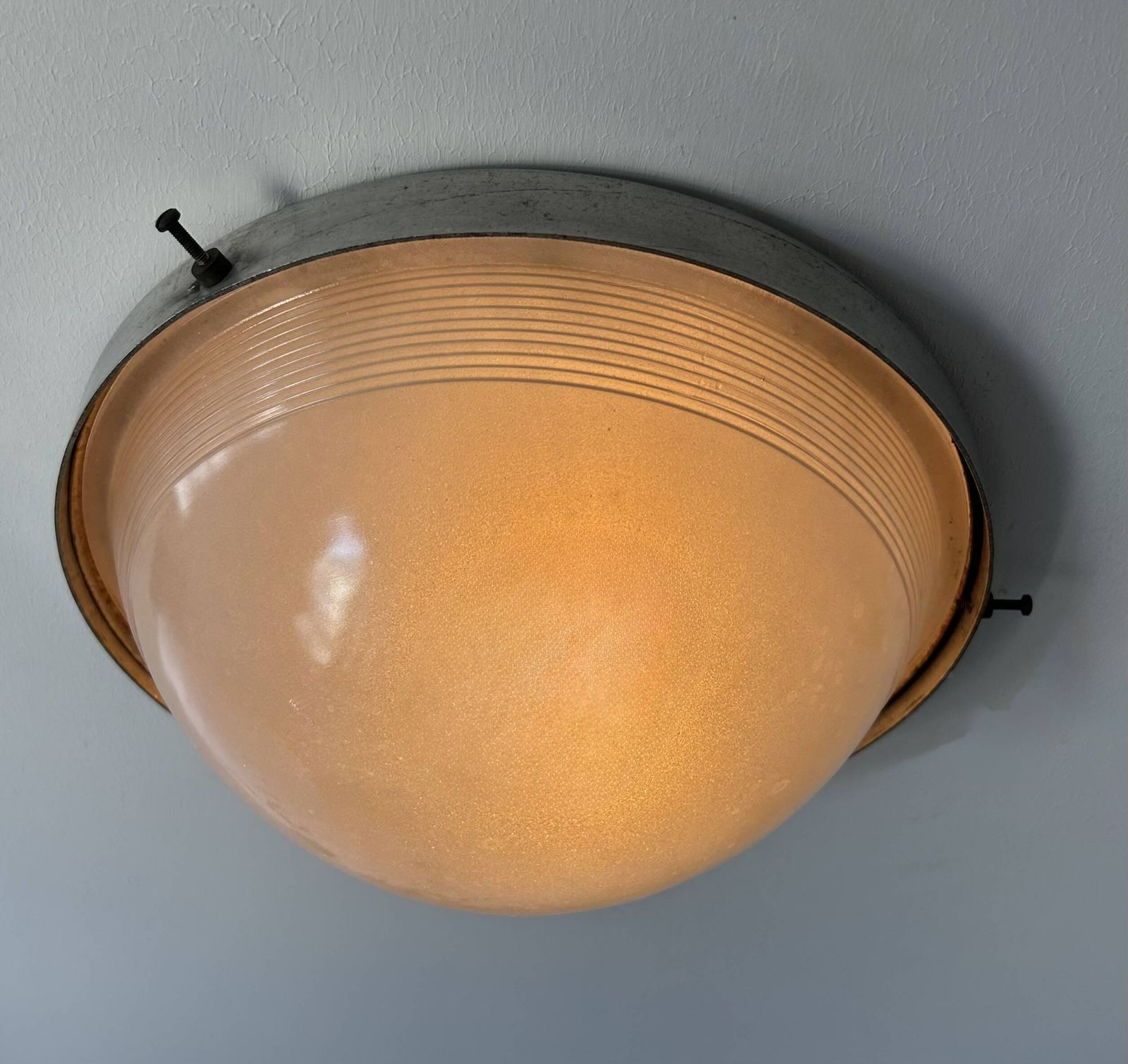 photo furniture Pair Of Vintage Modernist Wall Lights, Chrome And Sandblasted Glass, France,