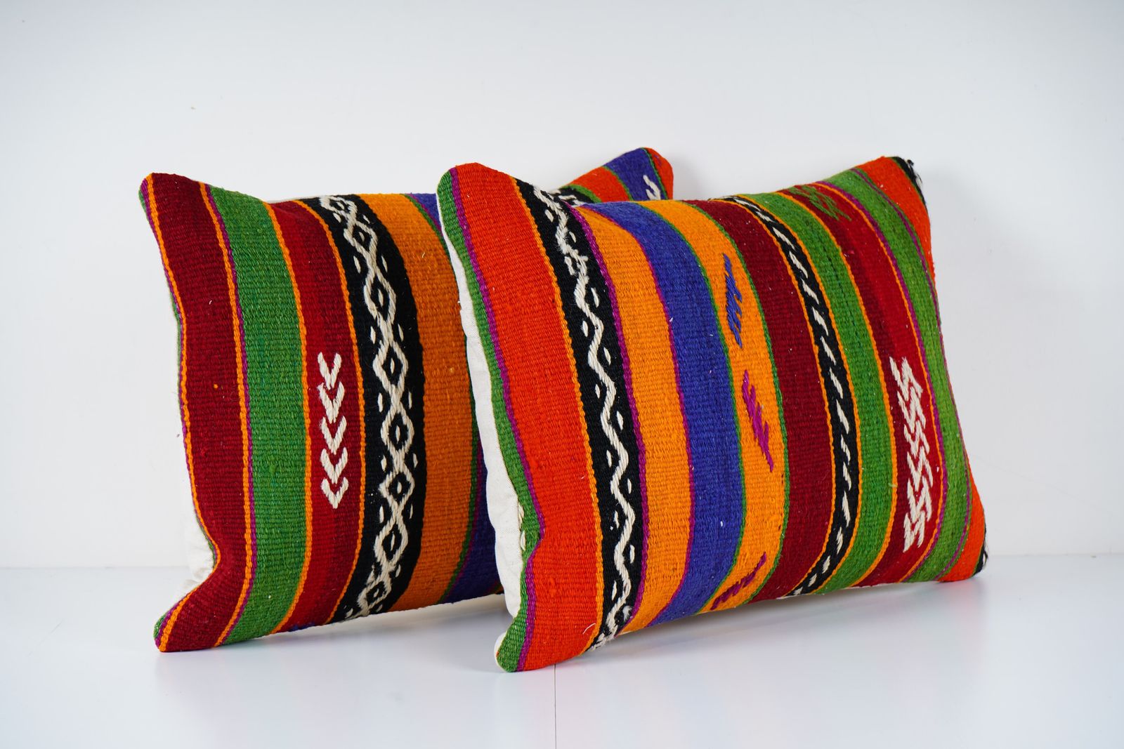Set Turkish Pillow, Lumbar Kilim Wool Pillow Cover, Turkish Rug Inspired Sofa Cushion, Ideal Decorative Gift photo furniture