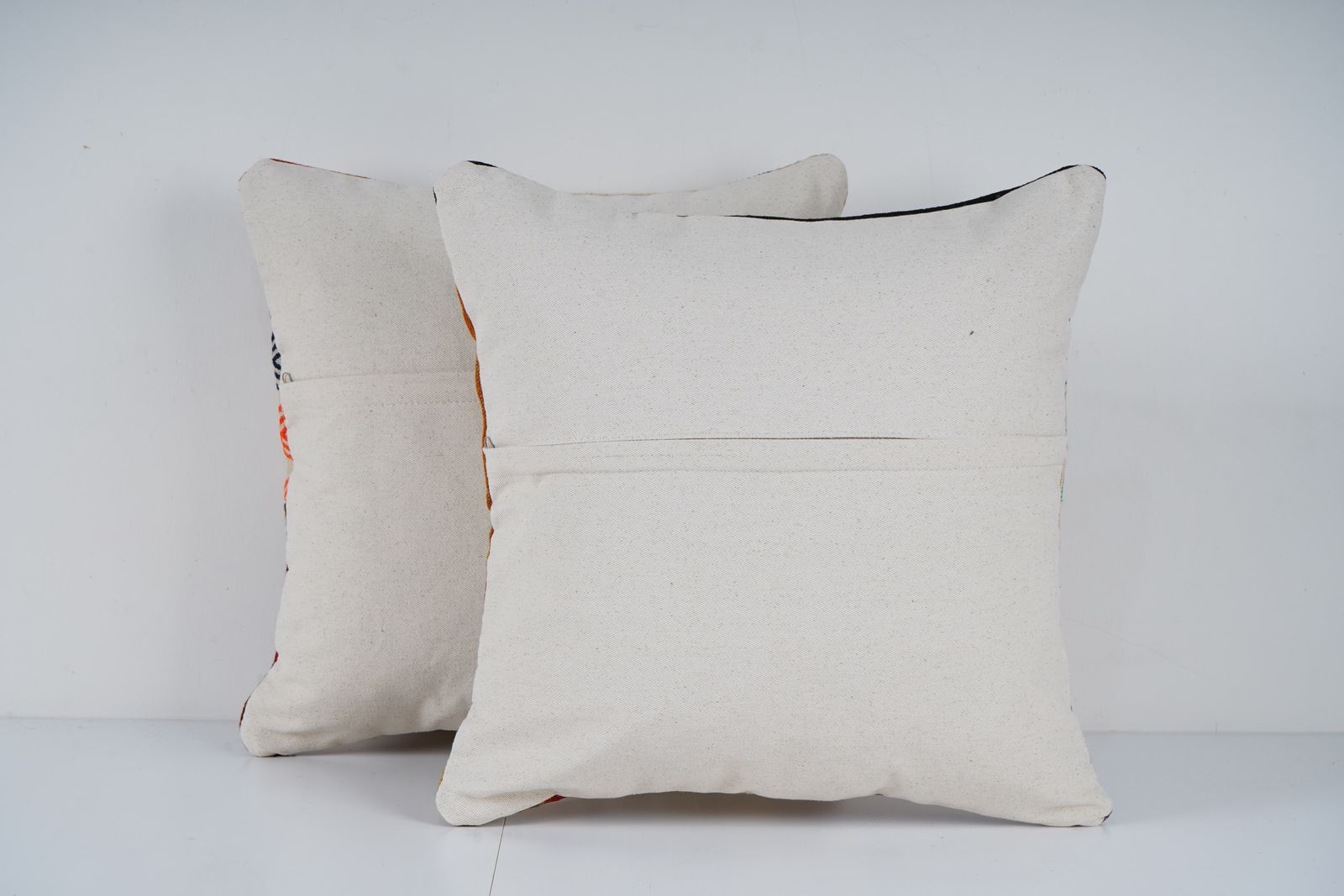 Vintage Turkish Patchwork Pillow, Set Of Two Bohemian Wool Designer Cushion Cover photo for sale