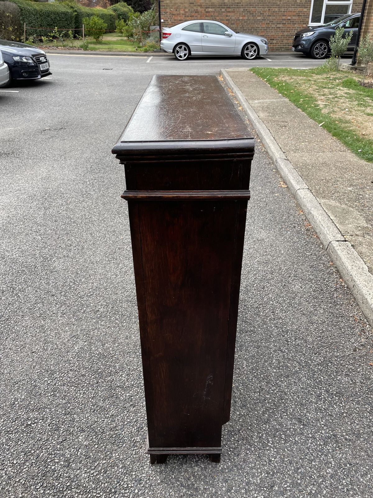 Antique Hand Carved Dark Wood Bookcase, photo furniture