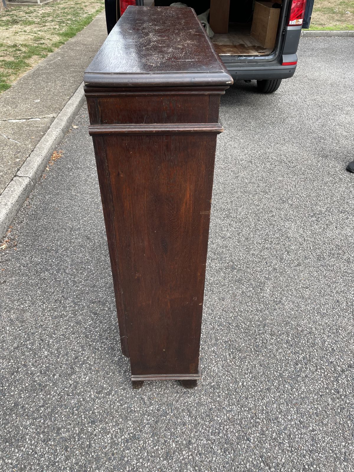 Antique Hand Carved Dark Wood Bookcase, photo Furniture