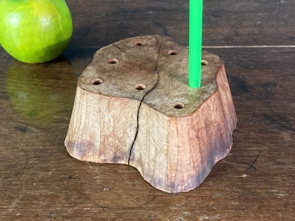 A Charming Rustic Wood Artists Paint Brush Holder photo Home Decor