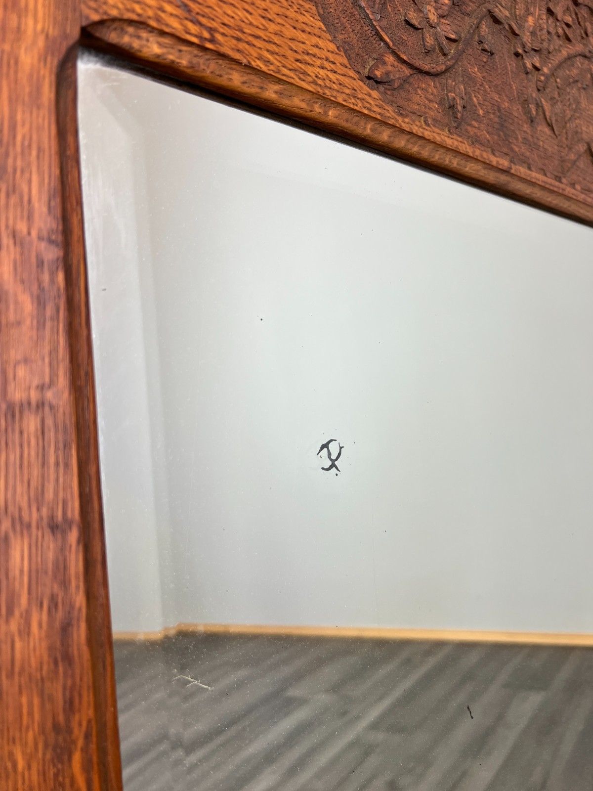 Mirror Antique French Oak Carved Floral Frame – Lot 4119 photo 249.0