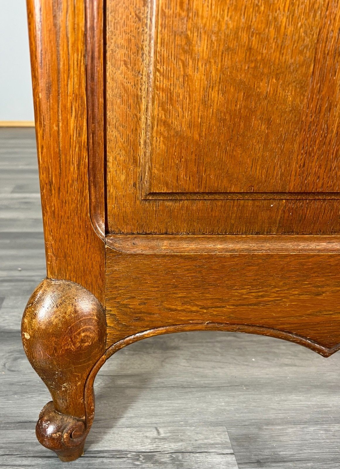 Bed Frame Vintage French Louis XVI Style Oak Double Carved Panel Lot 4111 photo 299.0