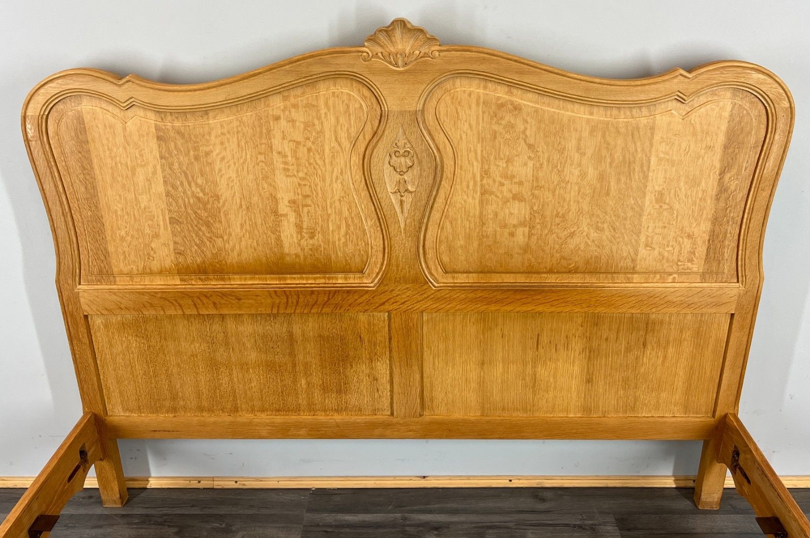 Bed Frame Vintage French Louis XVI Style Oak Double Carved Panel Lot 4109 photo 499.0