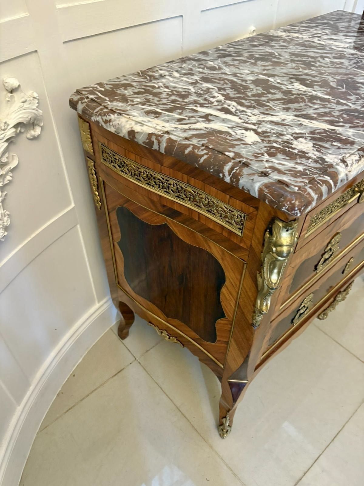 photo for sale Outstanding Quality Antique 19th Century French Marble Top Chest Of Drawers