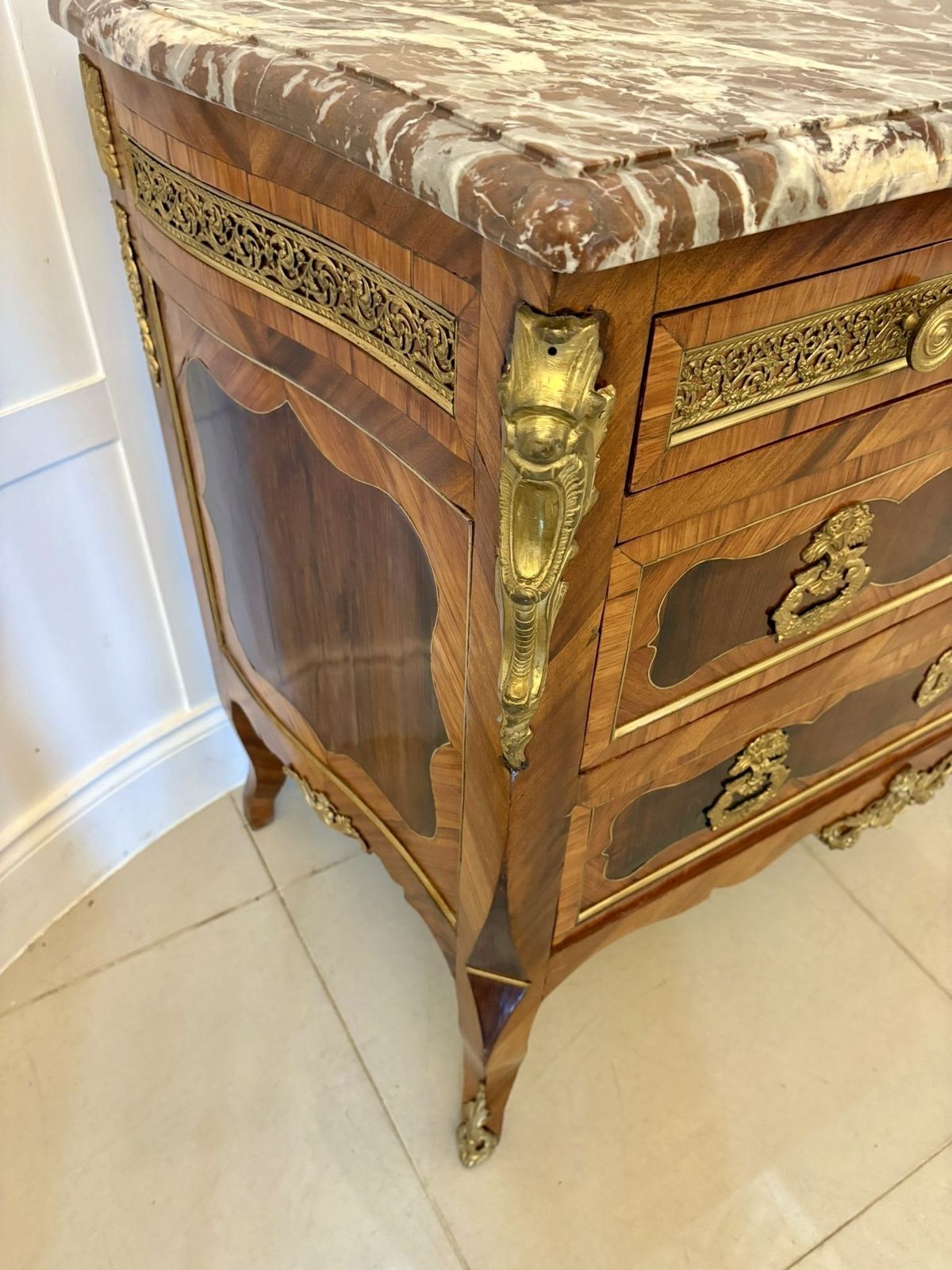 4600.0 Outstanding Quality Antique 19th Century French Marble Top Chest Of Drawers photo