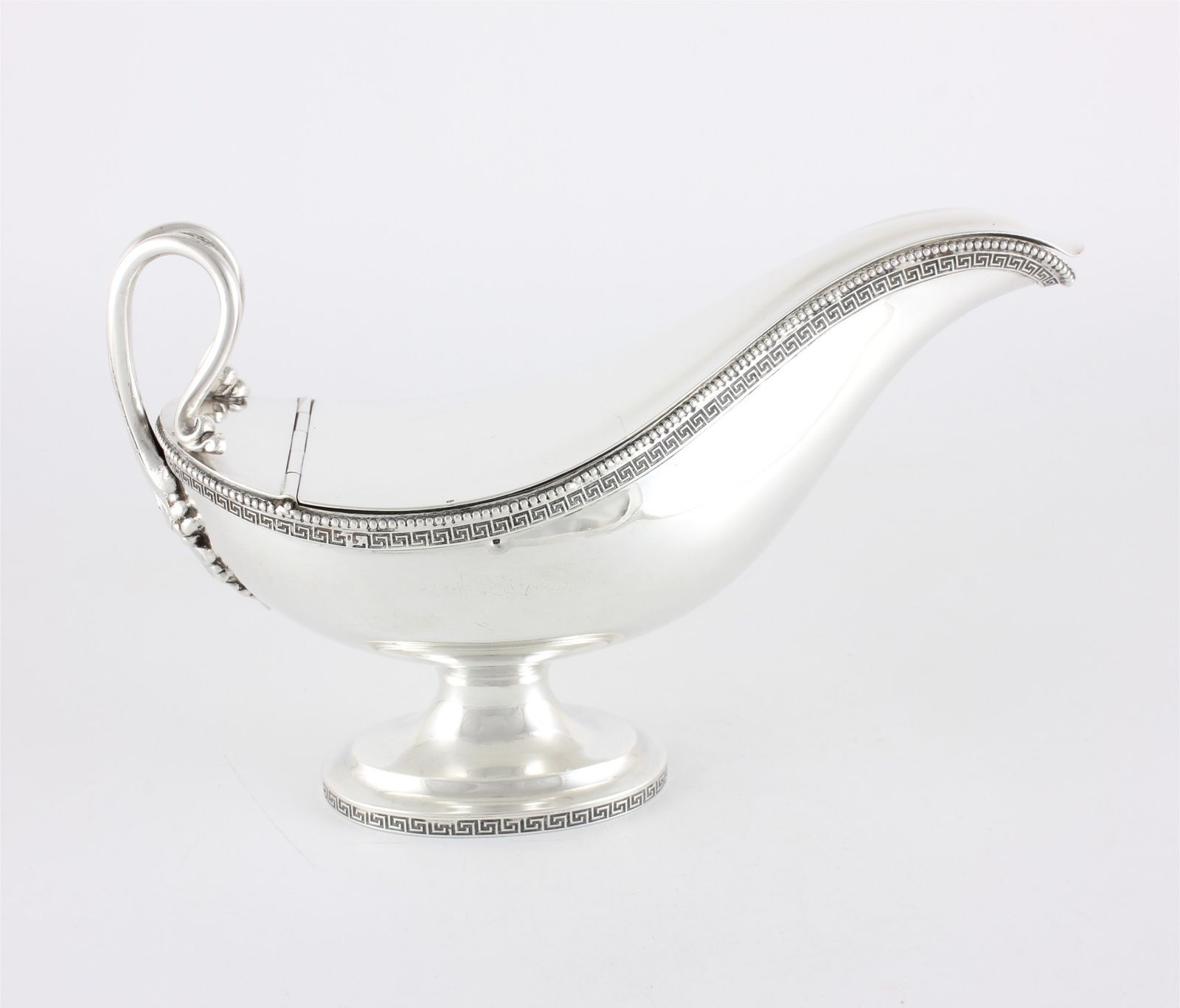 1870.0 Sterling Silver Tiffany & Co Lidded Gravy Sauce Boat. Jc Moore. C1858. photo