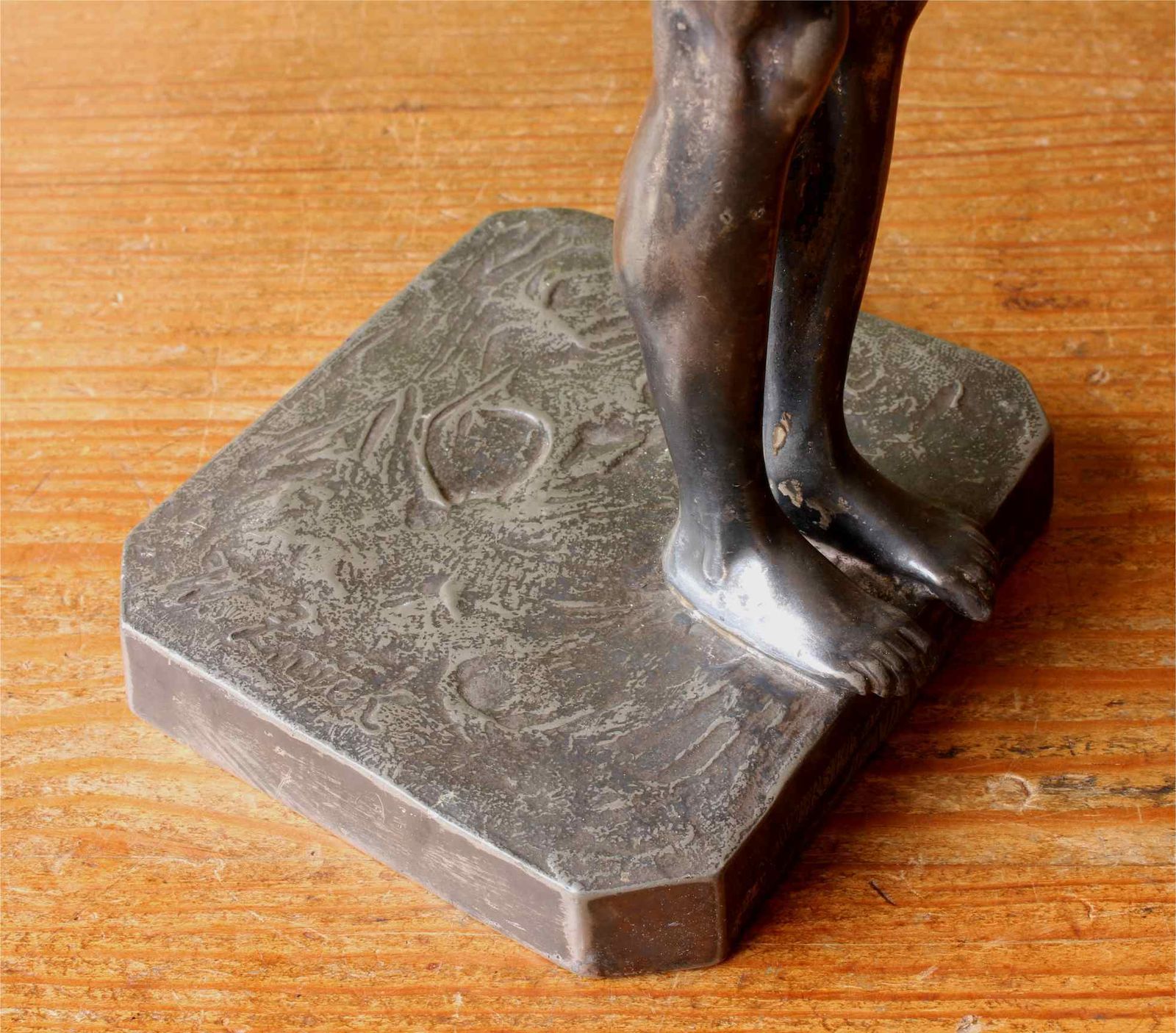 Swimming Trophy. Wilhelm Zwick Diving Figure Sports Statue. Ghent. C1910. photo vinterior
