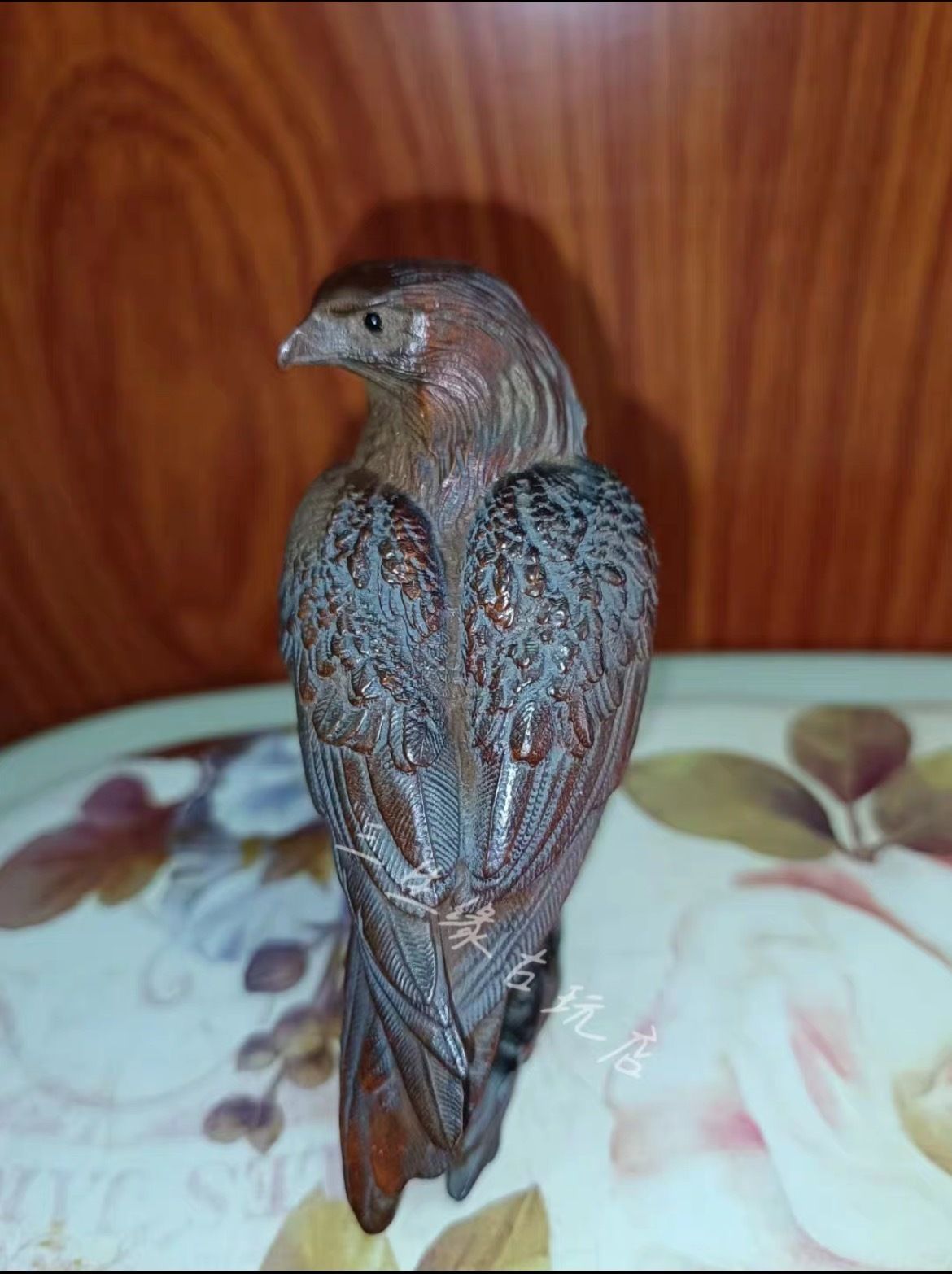 19th Century Hand Carved Boxwood Eagle Ornament, Height Approximately 9.2cm photo vinterior
