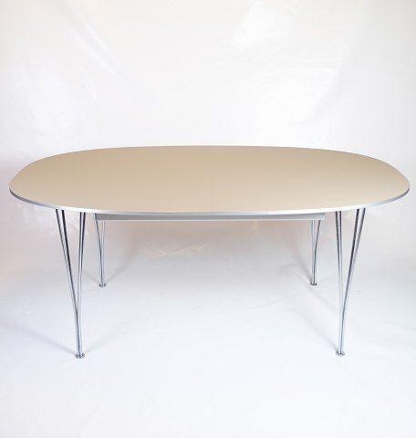 Superellipse Dining Table   Model B616   Laminate Grey   Piet Hein & Bruno Mathsson/Arne Jacobsen   Fritz Hansen