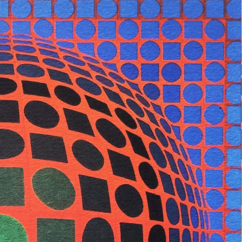 1970s Gorgeous Victor Vasarely Op Art Limited Edition Lithograph photo Art