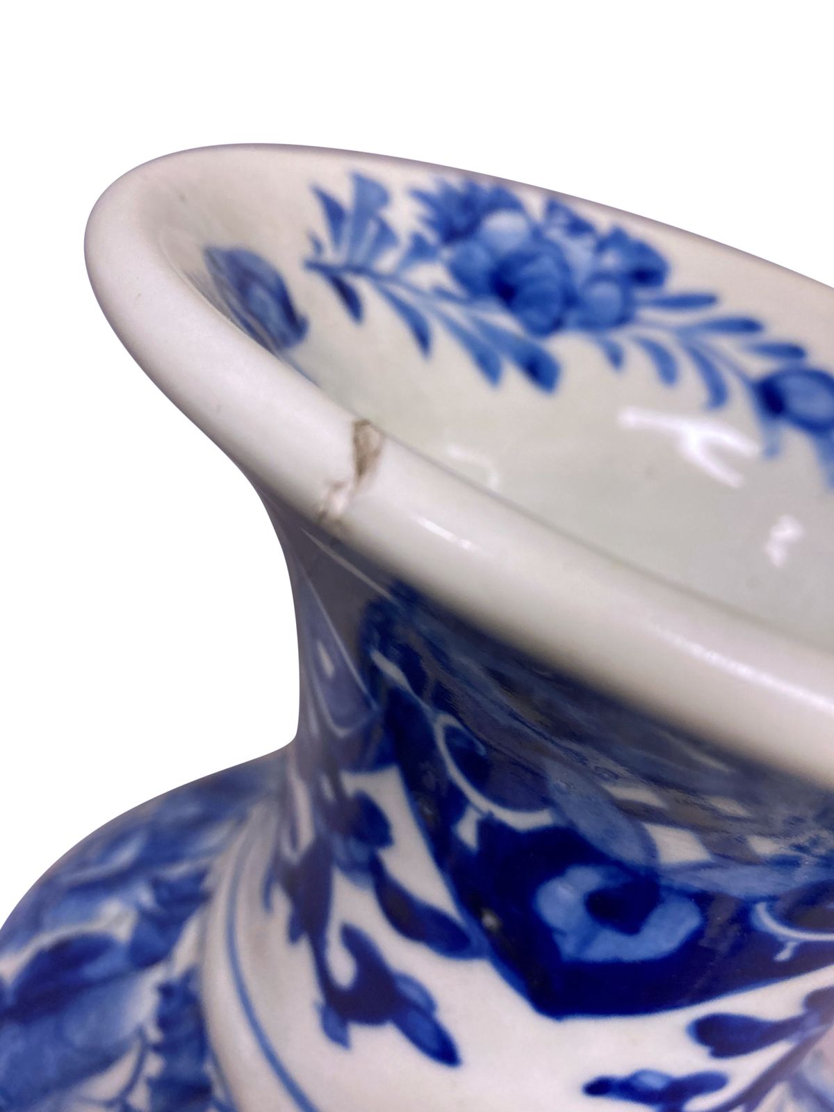 A Pair Of XIX Century Chinese Blue & White Baluster Vases photo buy