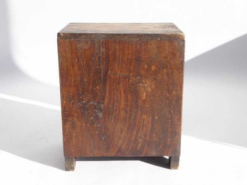 photo furniture Small Apothecary With 9 Drawers With Metal Handles, Vintage Wooden Medicine Chest, Old Cabinet