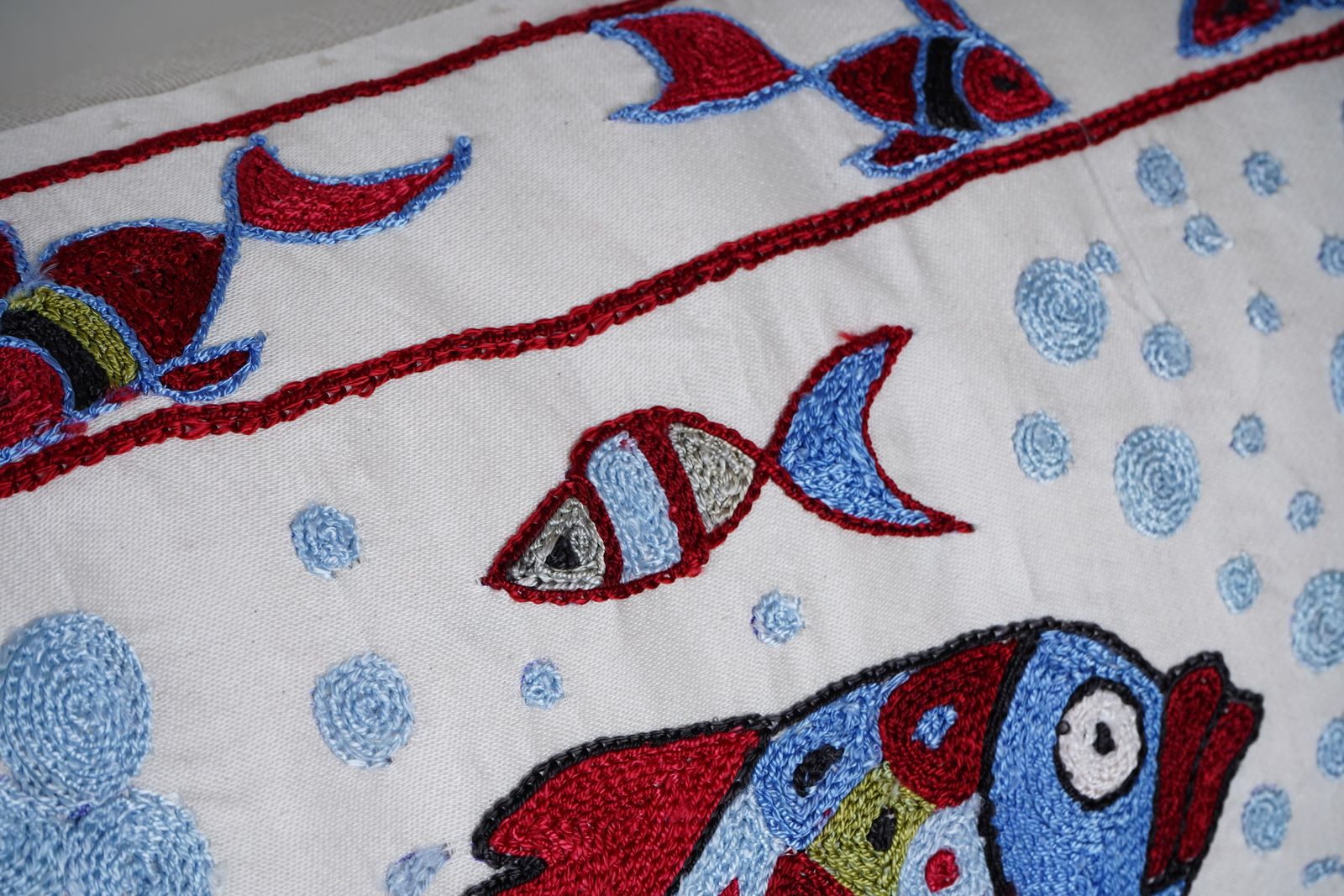 Tashkent Suzani Animal Pictorial Bedding Pillow Case Made From A 19th Century Suzani, Bird Motif Extra Long Cushion Cover photo for sale