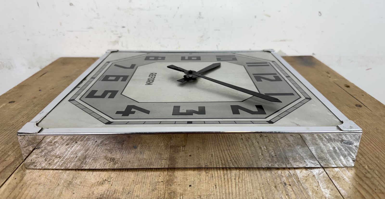 photo buy Vintage Swiss Square Wall Clock From Reform, 1950s