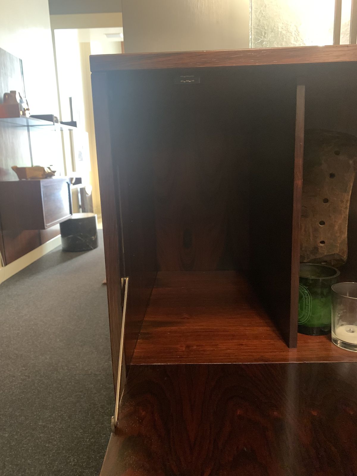 photo for sale Stildomus, Bar/Cabinet In Rosewood With Metal Details, Italy, 1960s