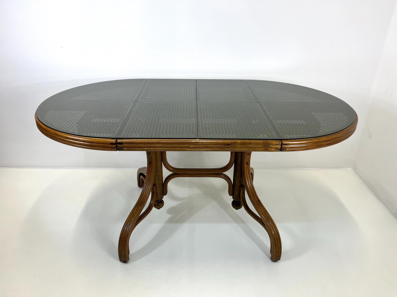 Mundus Dining Table 60s / Solid Wood And Cane Top / Rare Vintage Dining Table / Mcm Dining Table photo for sale