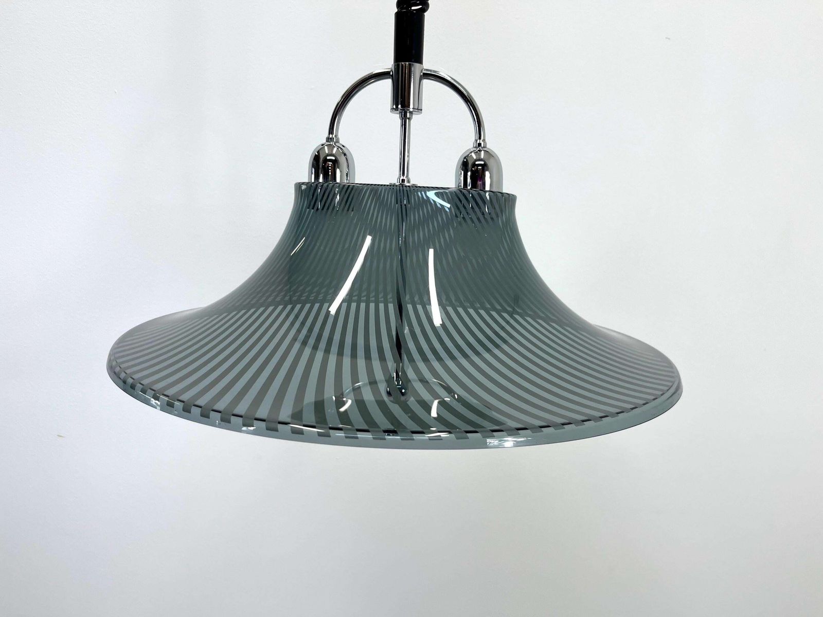 Meblo Pendant Lamp 1970's / Striped Acrylic Pendant Lamp Edel Acryl / Adjustable Lamp / Pull Down Lamp / Elegant Lamp photo for sale