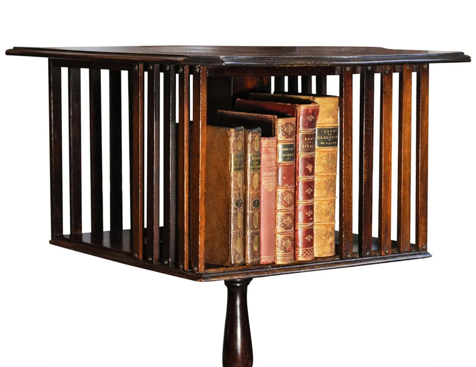 Victorian Handmade Floor Standing Revolving Bookcase With Chamfered Edge 1800's photo 1850.0