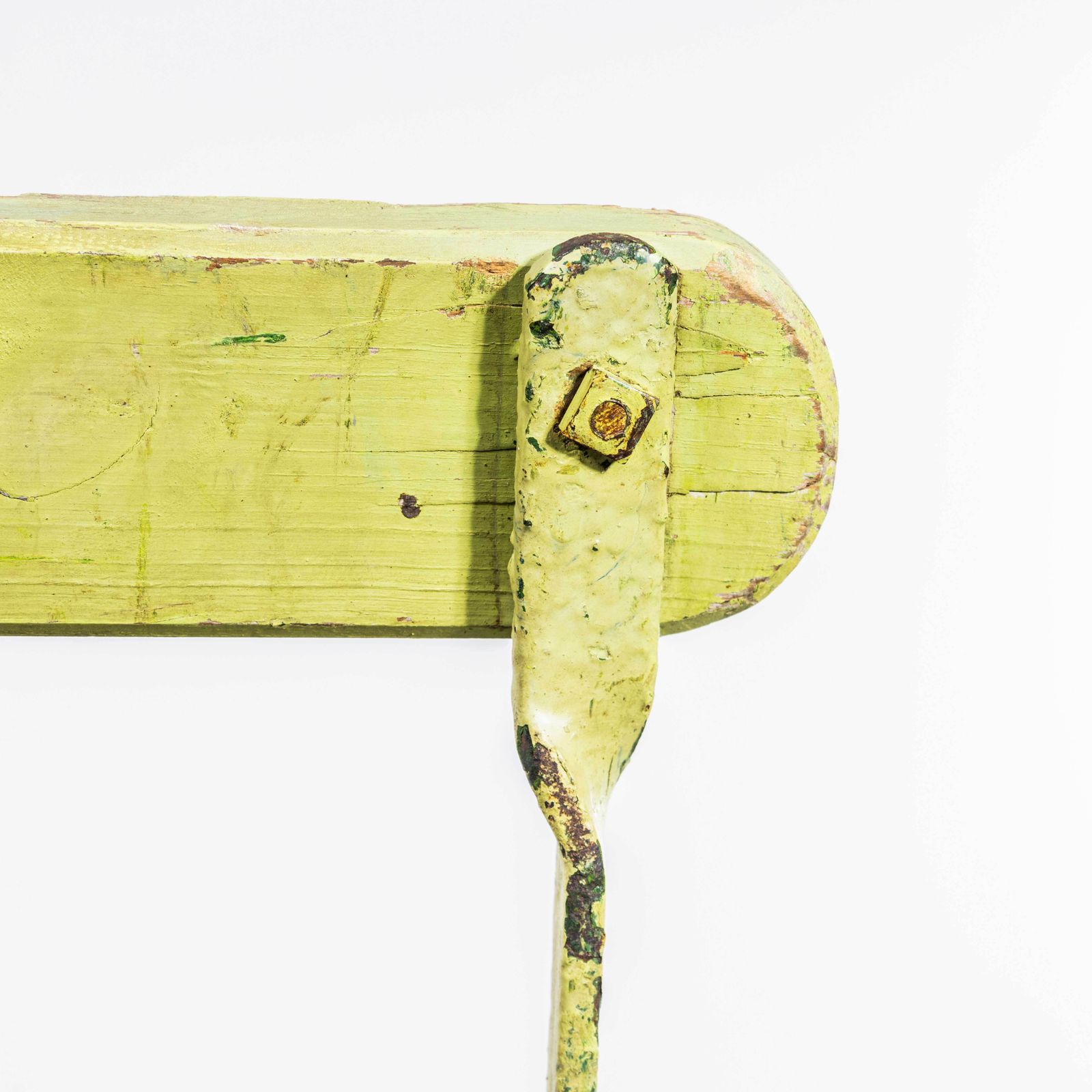 1950's Original English Pavilion Faded Green Folding Chairs   Set Of Four photo for sale