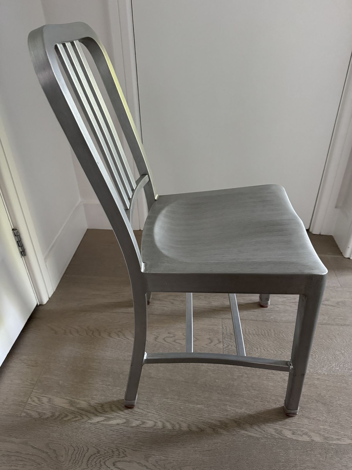 Emeco Navy Chair 3 Of Set, Brushed Aluminium, Original Label Attached photo Furniture
