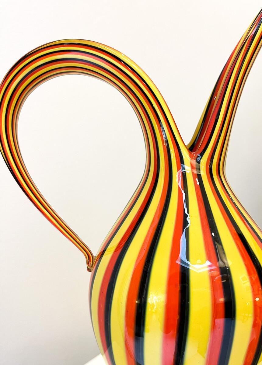 "Rigati" Carafe By Anna Gili For Salviati, Italy, 1990s photo Home Decor