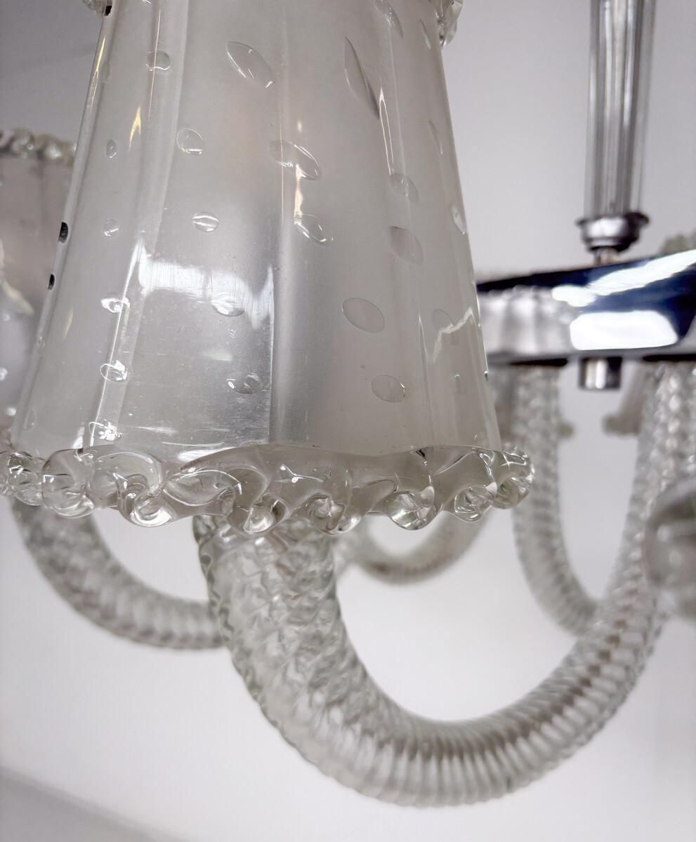 Lighting Barovier And Toso Chandelier, Murano Glass   8 Sconces photo