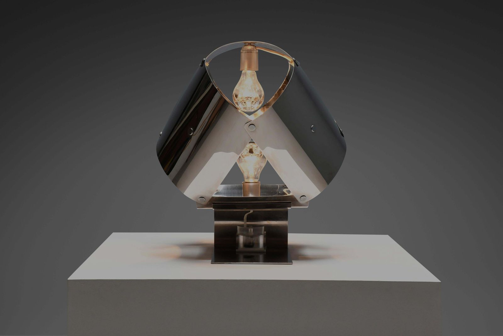 Stainless Steel Table Lamp By Edera Radici For Sagim – Italy, 1970 photo furniture