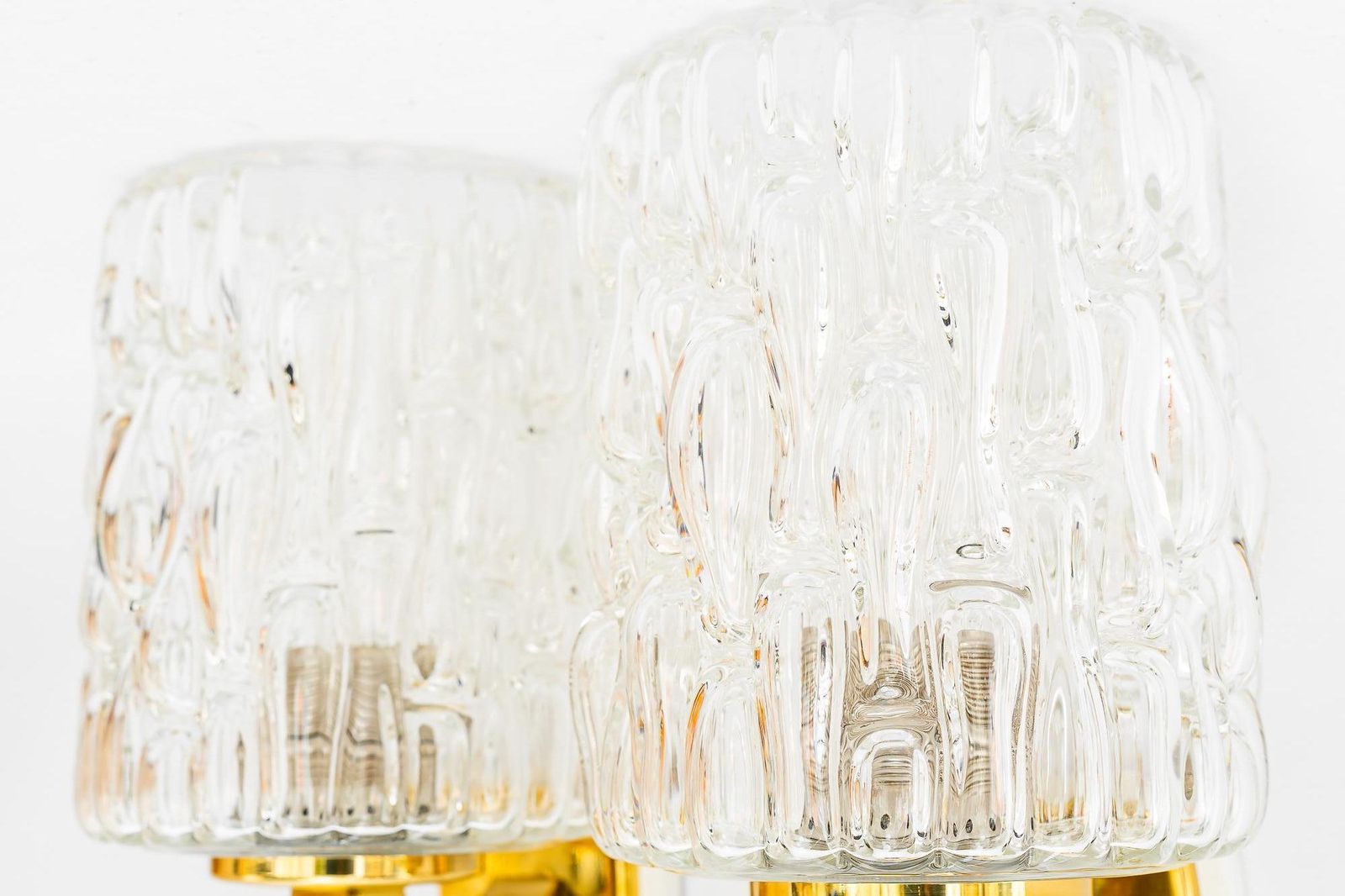 2 Rupert Nikoll Wall Lamps With Structure Glass Vienna Around 1950s photo vinterior