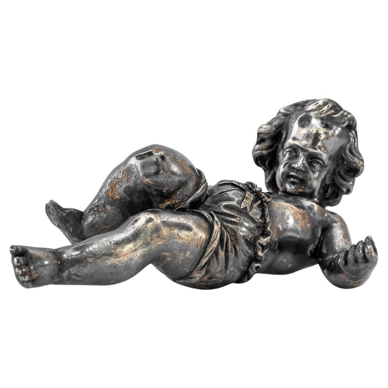 Art Deco Bronze (Silvered) Paperweight Putto Vienna Around 1920s