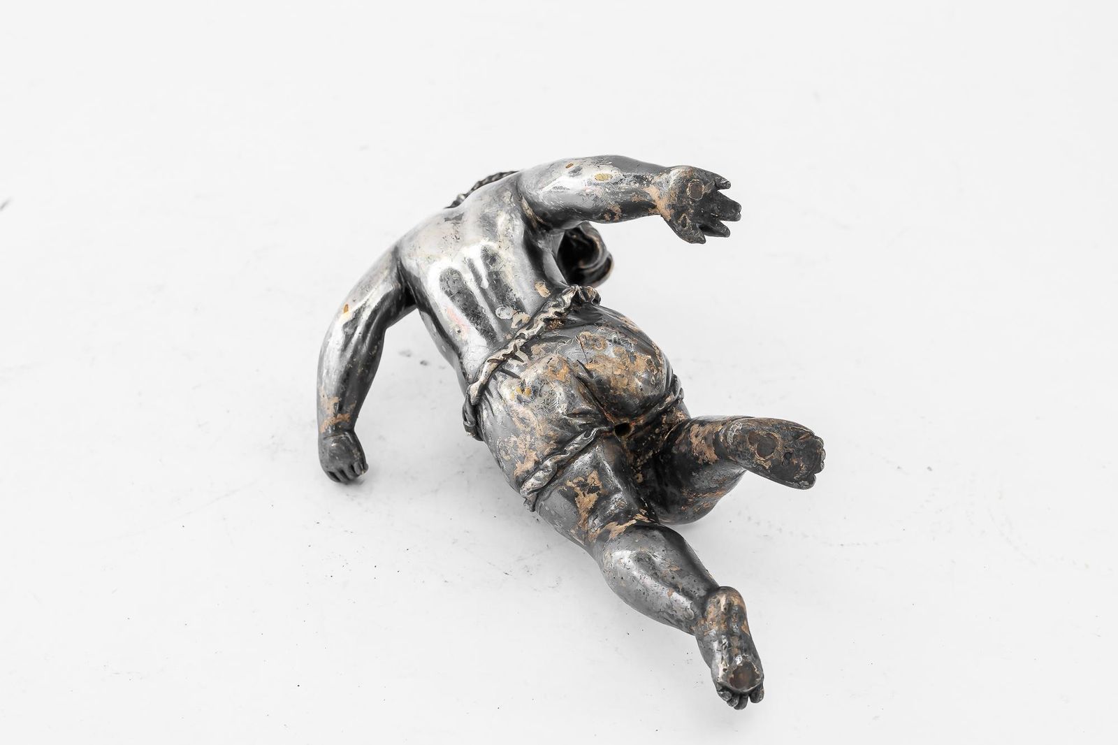Home Decor Art Deco Bronze (Silvered) Paperweight Putto Vienna Around 1920s photo