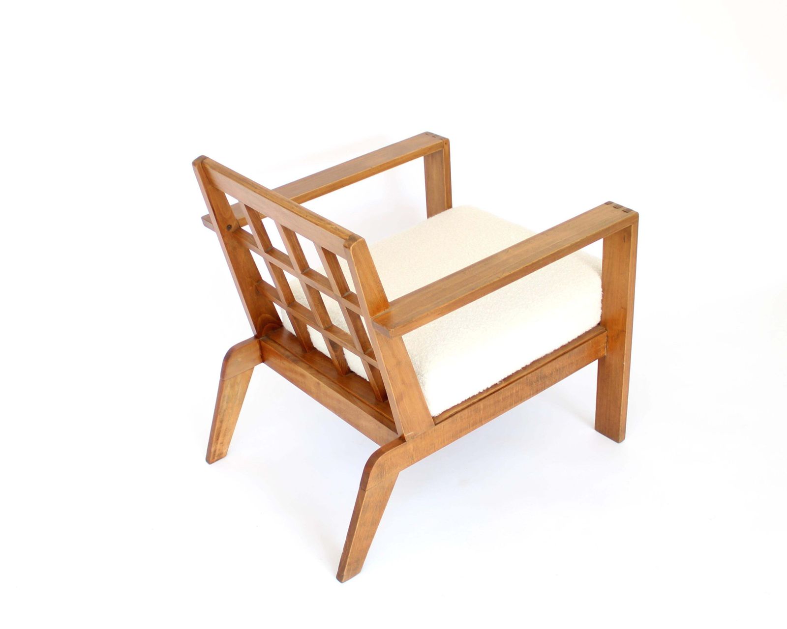 11511.0 Rene Gabriel French Oak Grid Back Lounge Chair Reconstruction Period photo