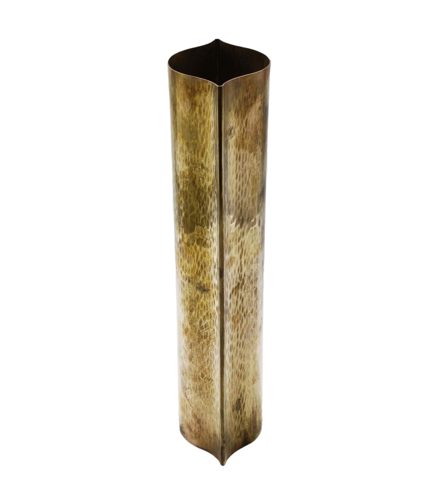 Zanetto Vase In Martellato Brass, Italy 1970s photo Home Decor