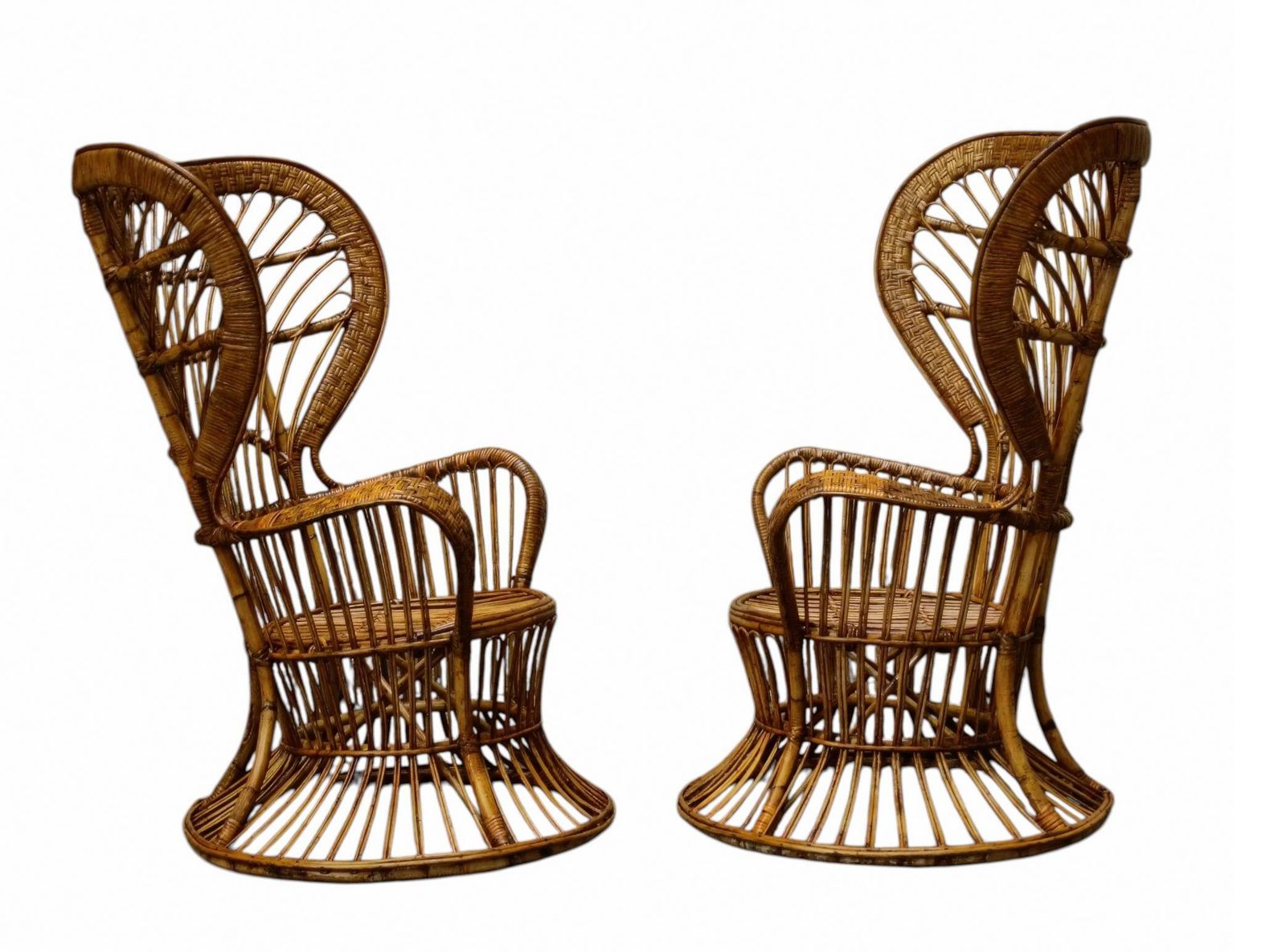 Lio Carminati & Gio Ponti Pair Of Rattan Armchairs "Biancamano," Italy 1950s photo Furniture