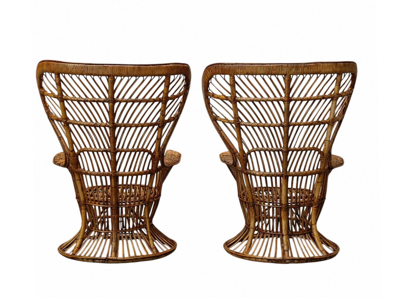 Lio Carminati & Gio Ponti Pair Of Rattan Armchairs "Biancamano," Italy 1950s photo 3999.0