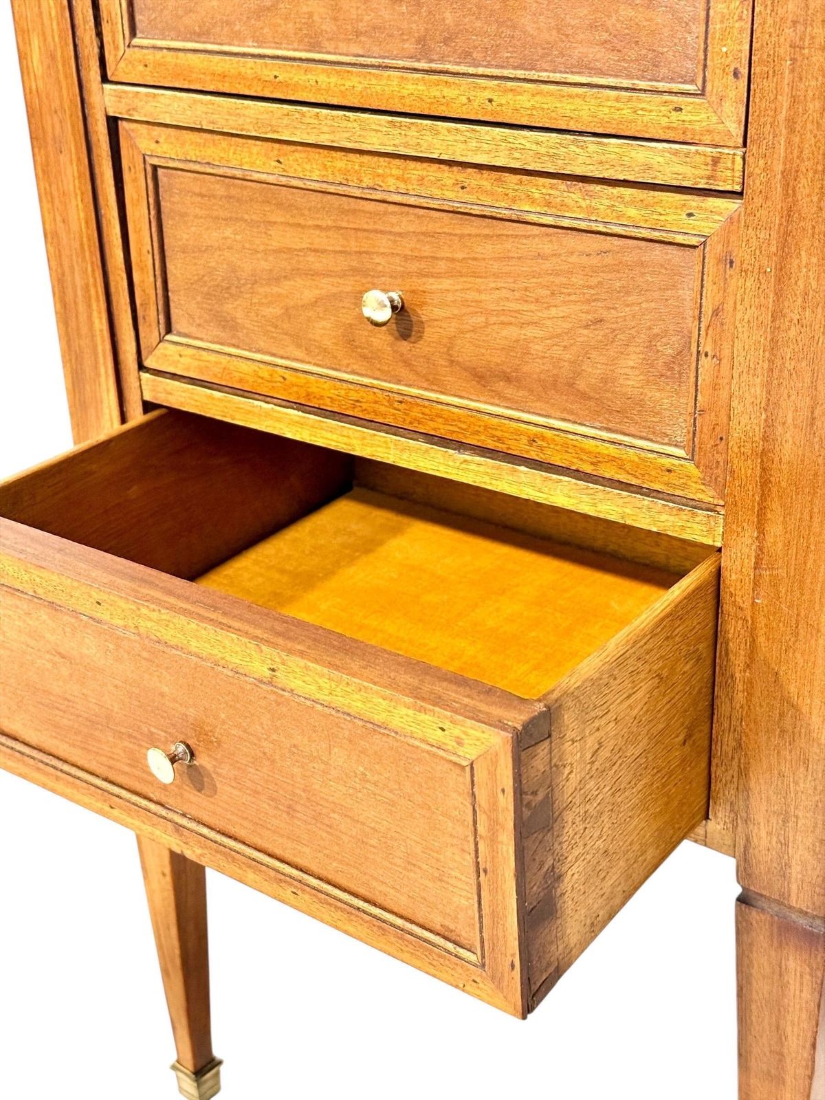 photo buy Petite French Walnut Demilune Commode, Marble Top, Late 19th Century