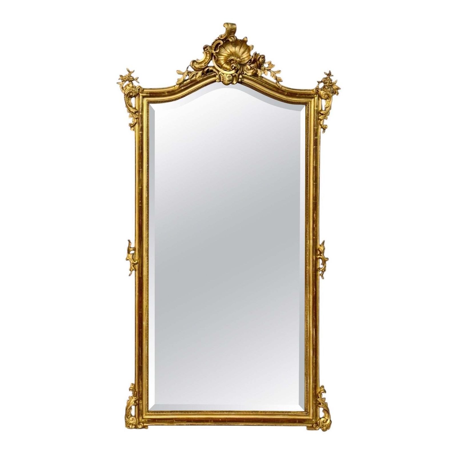 19th Century French Louis XV Giltwood Parisian Mirror