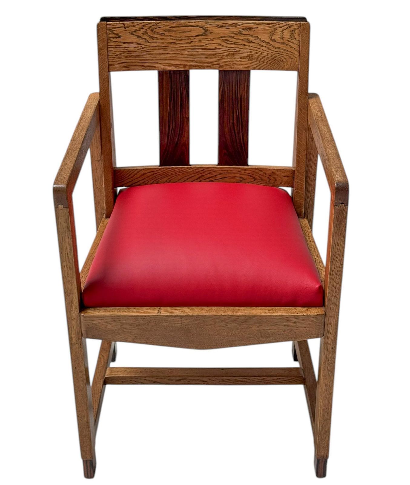 Art Deco Modernist Armchair With Red Leather Seat, 1920s photo furniture