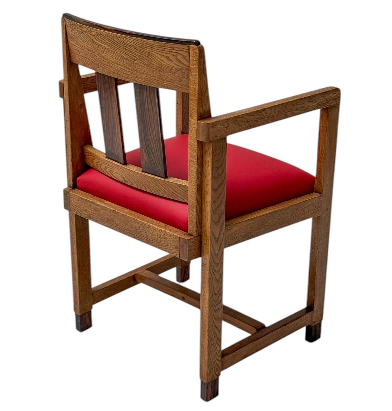 Art Deco Modernist Armchair With Red Leather Seat, 1920s photo 1608.0