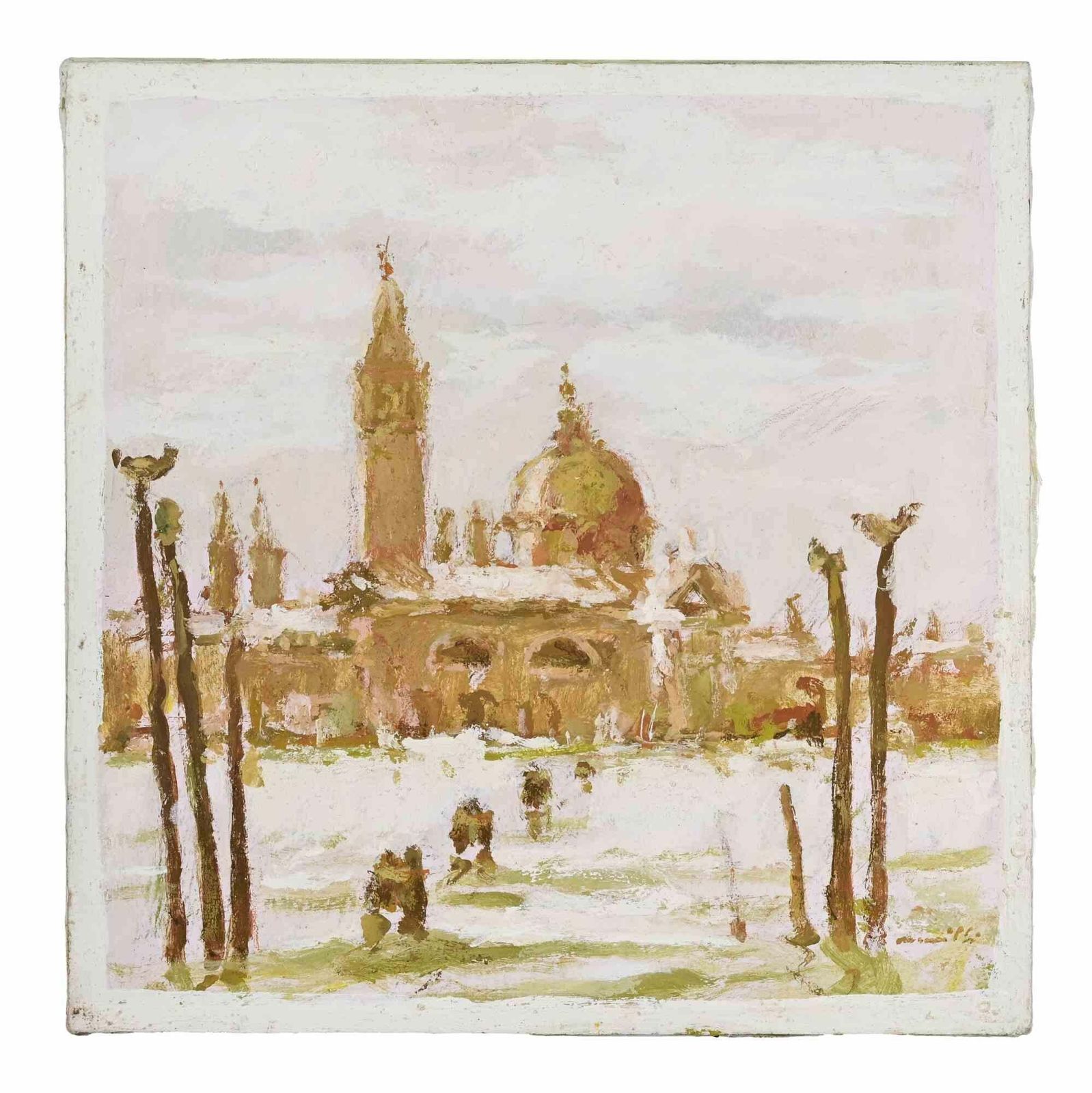 Franco Marzilliview Of Venice   Oil Painting By Franco Marzilli   1970s1970s