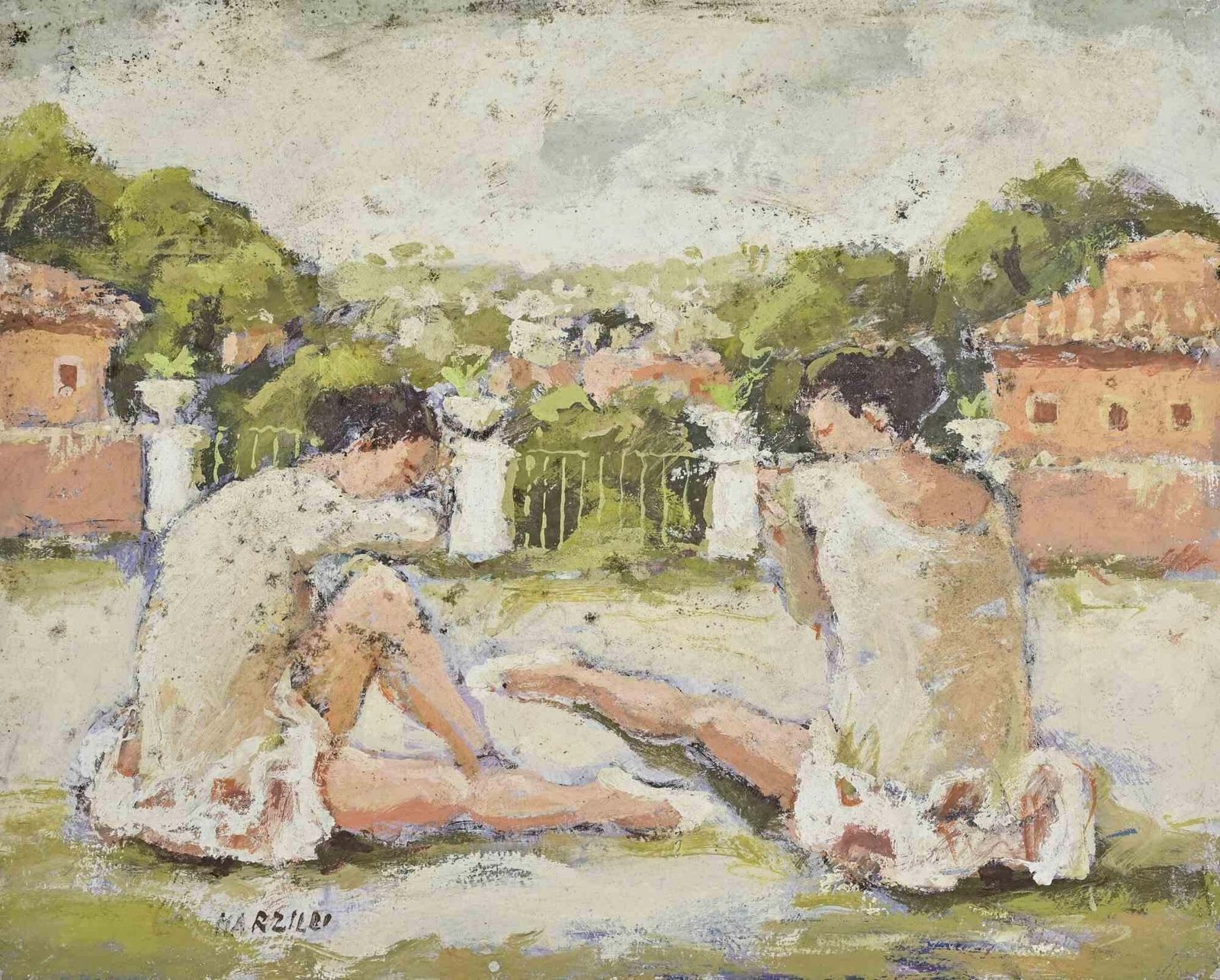 Franco Marzilliballerinas   Oil Painting By Franco Marzilli   1970s1970s photo furniture